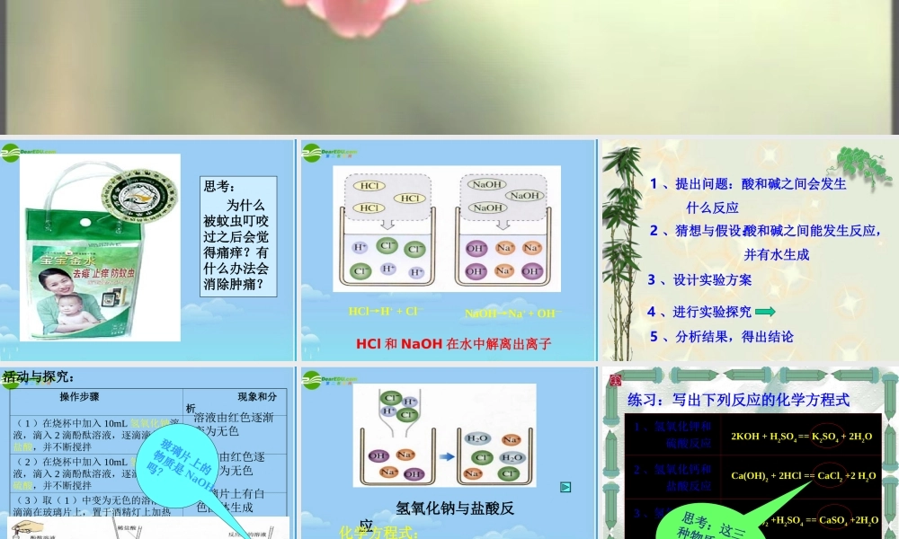 九年级化学下册 (酸和碱之间会发生什么反应)课件 人教新课标版 课件