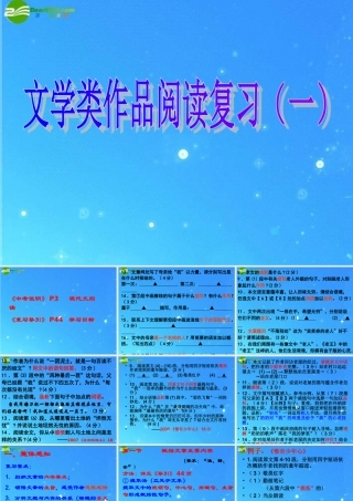 中考语文专题 文学类作品阅读复习(一) 课件