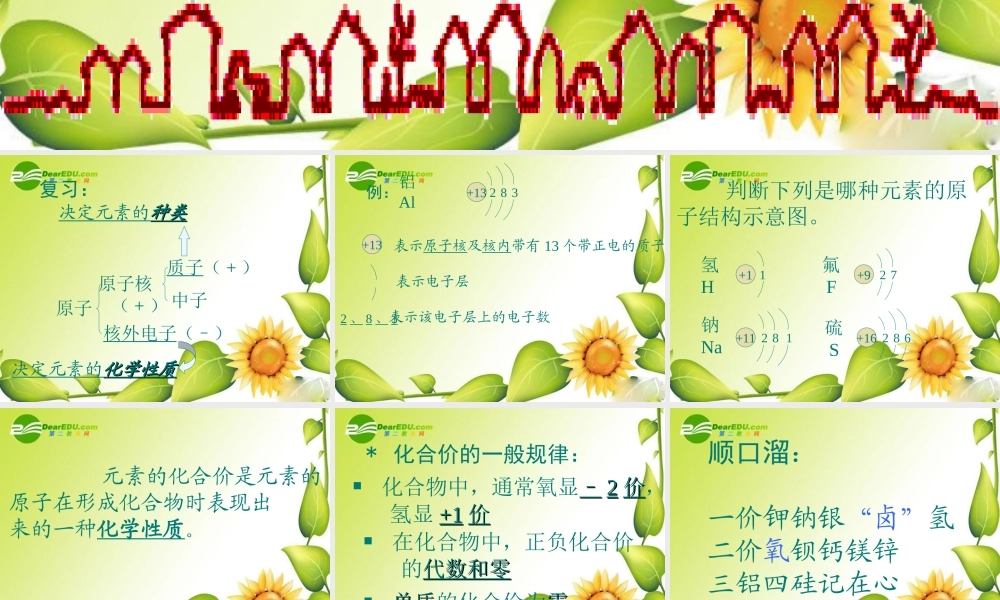 九年级化学上册44化学式与化合价课件2人教新课标版 九年级化学上册4.4化学式与化合价课件(两套1-2)人教新课标版
