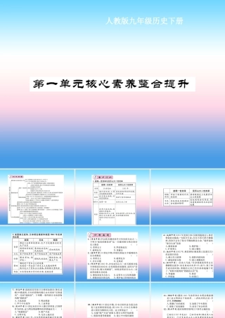 九年级历史下册 第1单元 殖民地人民的反抗与资本主义制度的扩展核心素养整合提升作业课件 新人教版 课件
