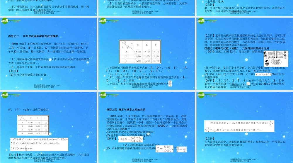 中考数学复习课件22 概率 浙教版 课件