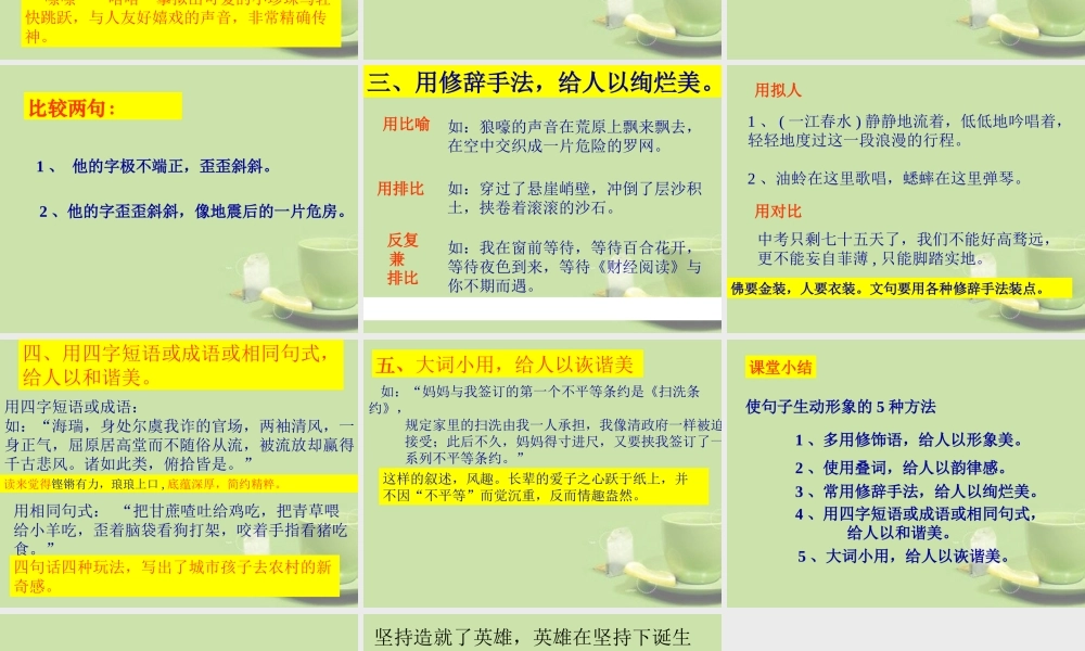 中考语文 妙言佳句的训练课件