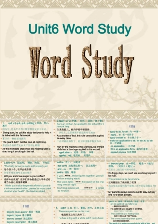 Unit6 Word Study高三英语课件 新课标 人教版 课件