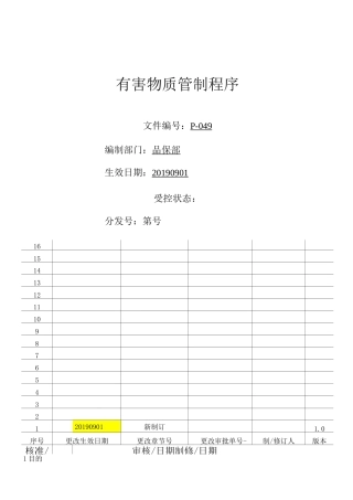 有害物质管制程序