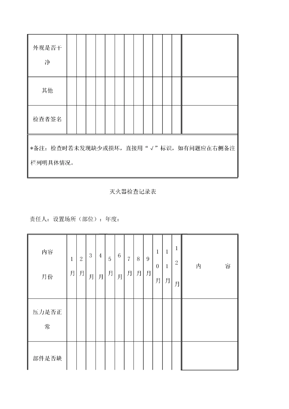 灭火器检查记录表_第3页