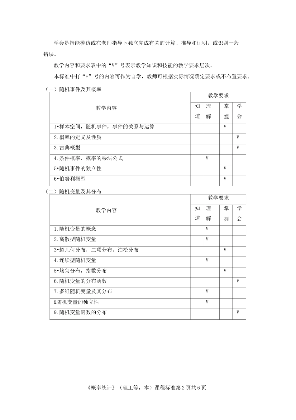 概率统计课程标准_第2页