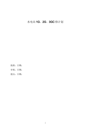 水电站小修项目