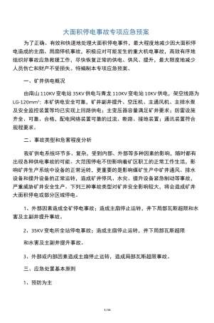 大面积停电事故专项应急预案
