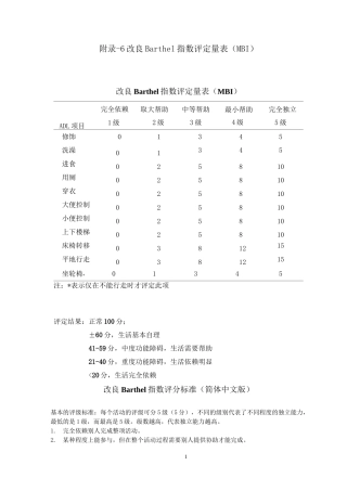 (完整版)改良Bathel指数评分标准