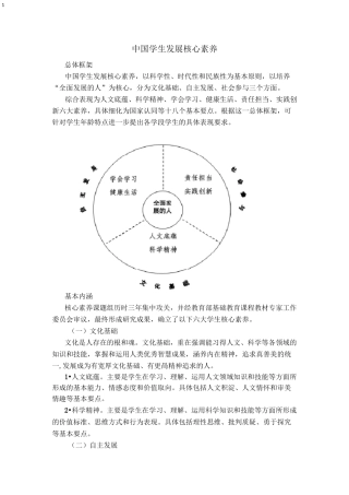中国小学生核心素养