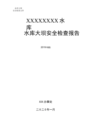 水库大坝现场安全检查报告