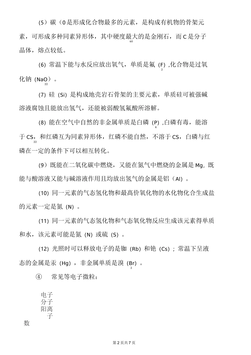 高中化学元素性质推断知识点归纳_第2页