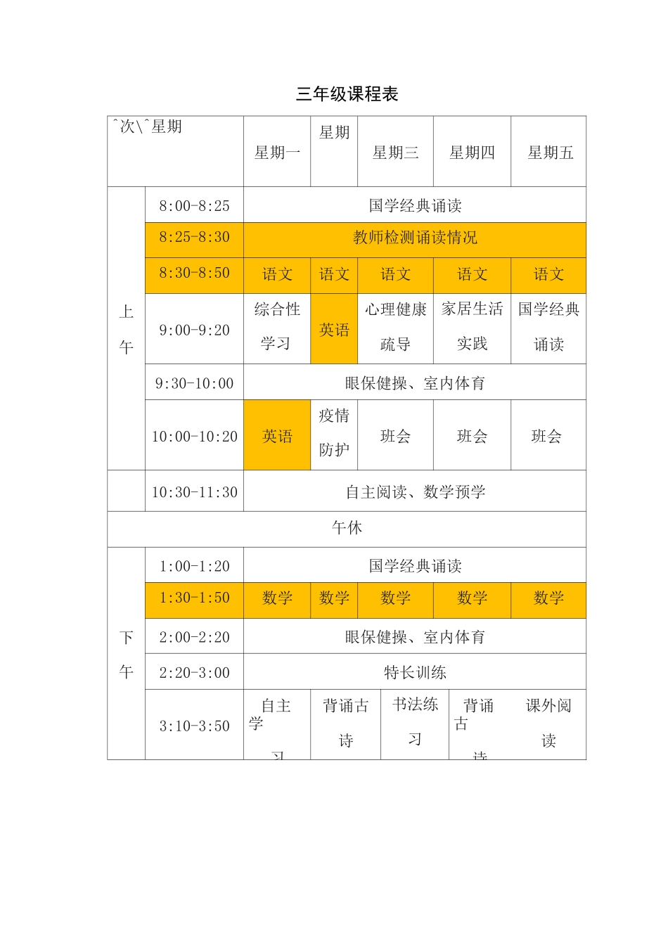2020年春季延期开学线上教学课程表_第2页
