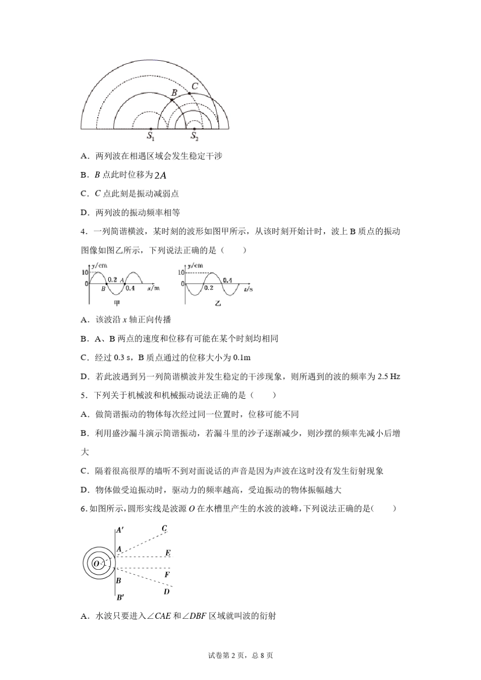 2021年高考物理专题复习：波的干涉和衍射_第2页