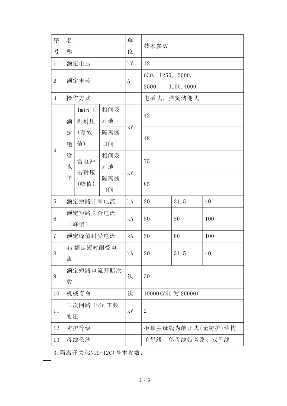 GG1A-12(F)固定式高压开关柜的结构与参数及操作程序_第2页