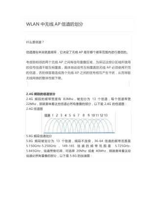 WLAN中无线AP信道的划分