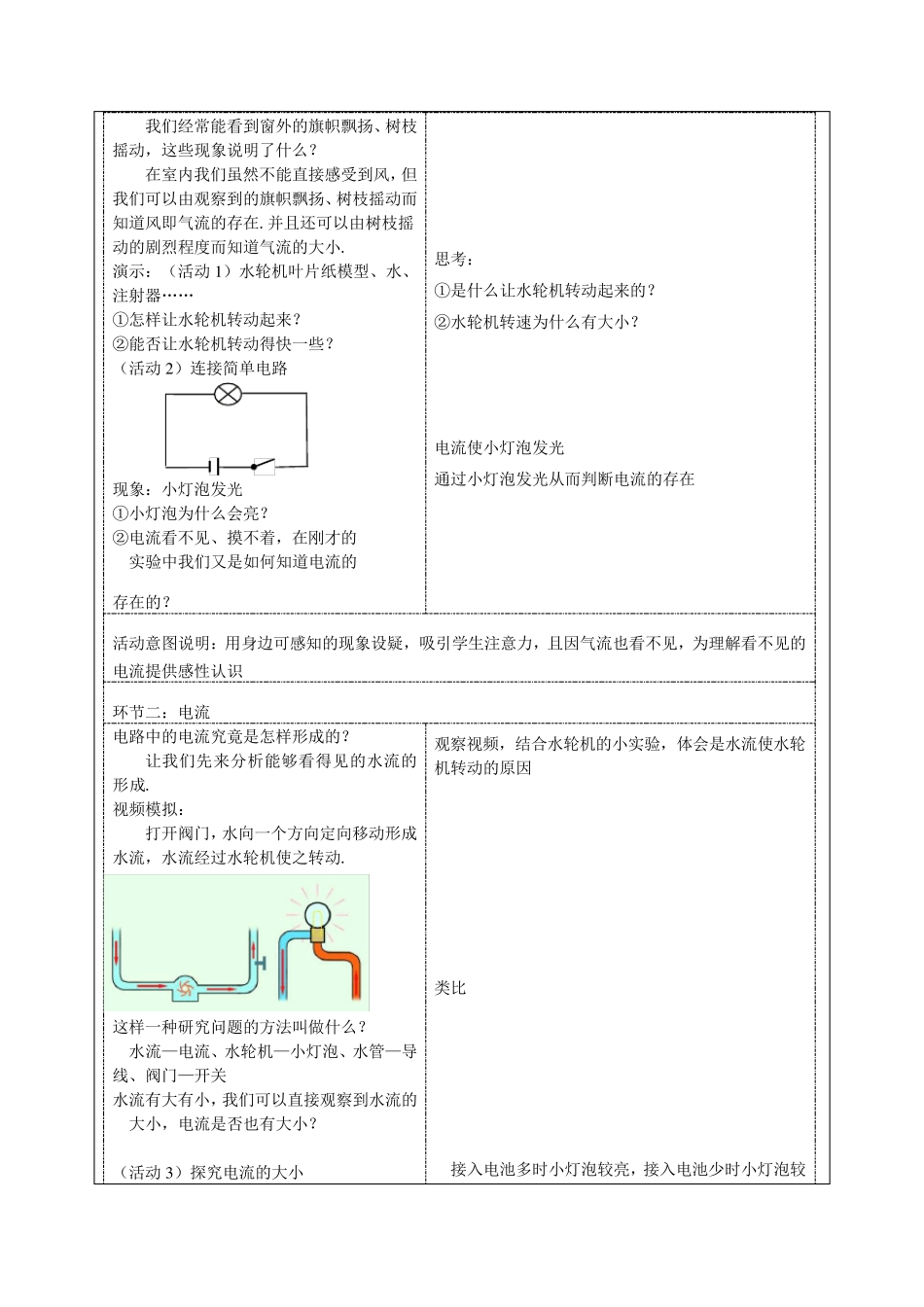 《电流和电流表的使用》教学设计-优秀教案_第3页
