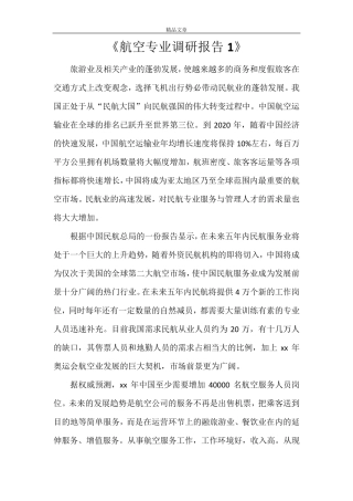 《航空专业调研报告1》