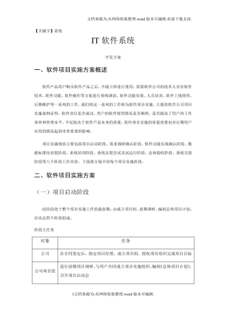 【系统】IT软件系统开发方案