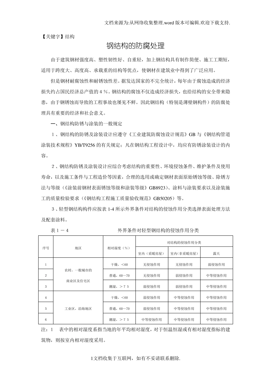 【结构】钢结构的防腐处理和防火涂料最新整理_第1页