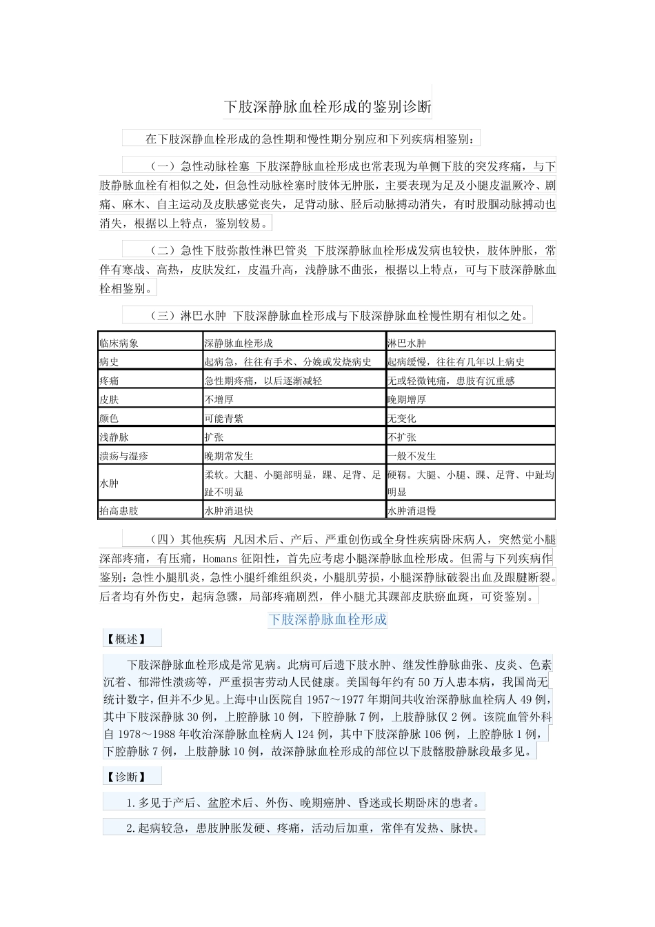 下肢深静脉血栓形成的鉴别诊断_第1页