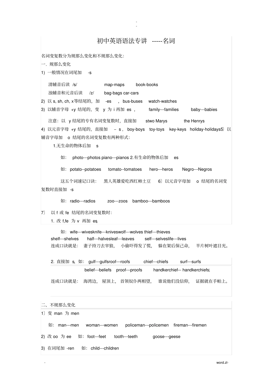 名词变复数规则_第1页
