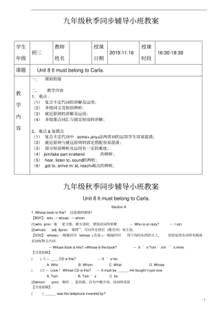 学案九年级Unit8