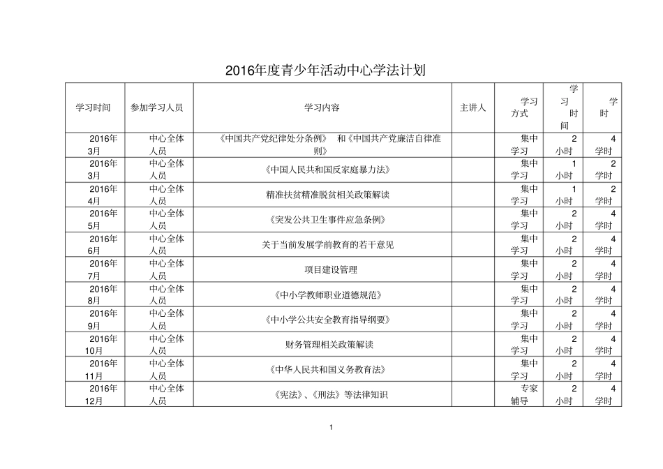 学法计划安排表_第1页