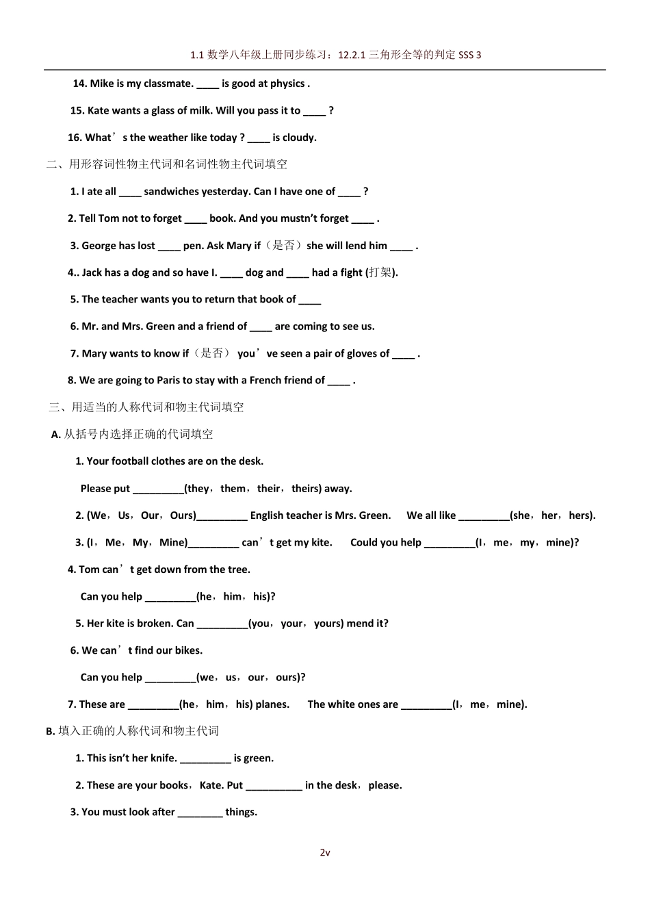 人称代词习题_第2页