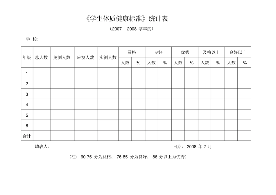 学生体质健康标准统计表_第2页
