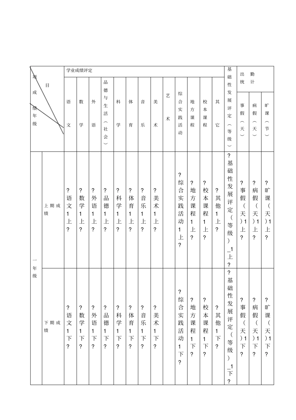 学生学籍卡片模板_第2页