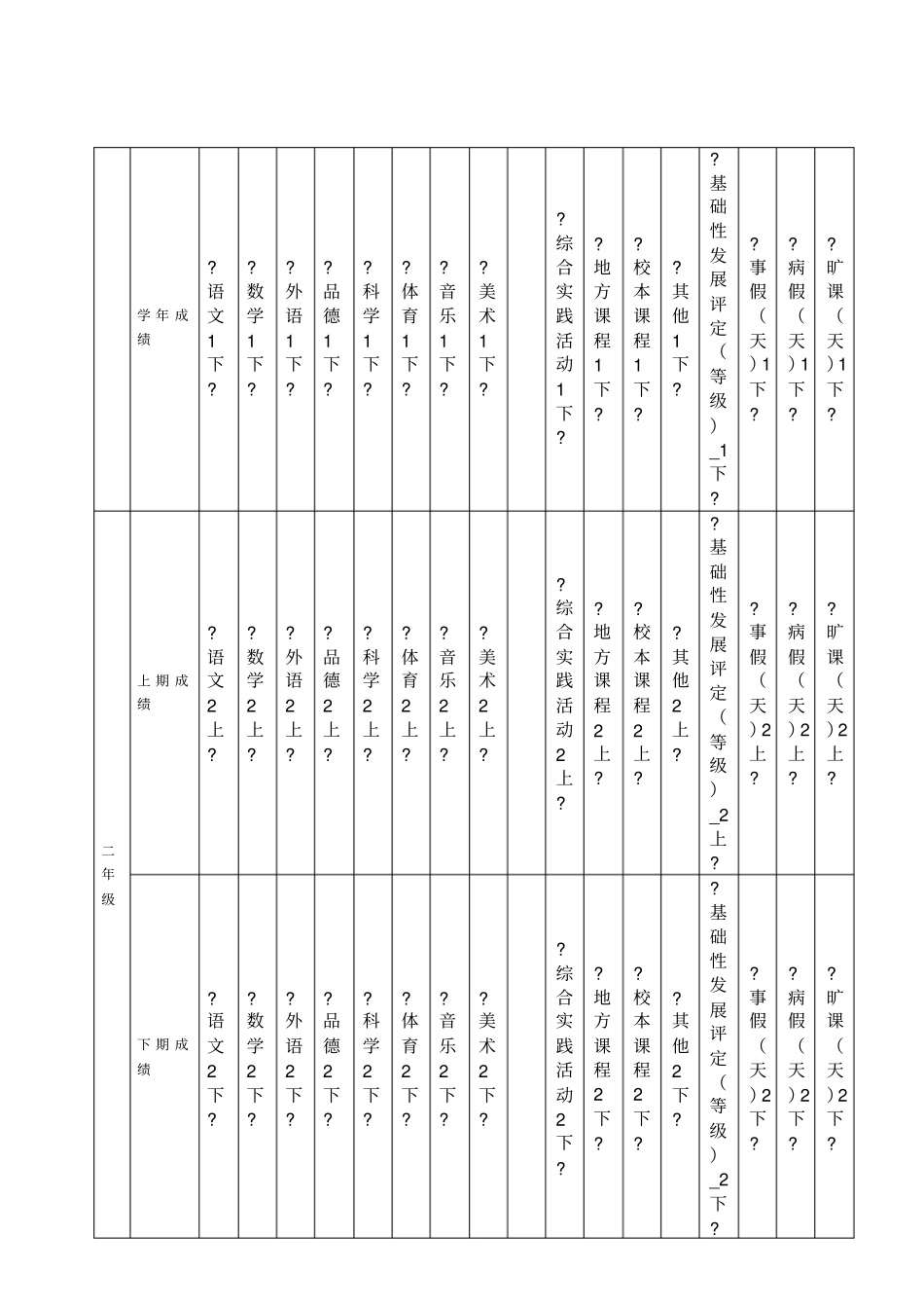 学生学籍卡片模板_第3页