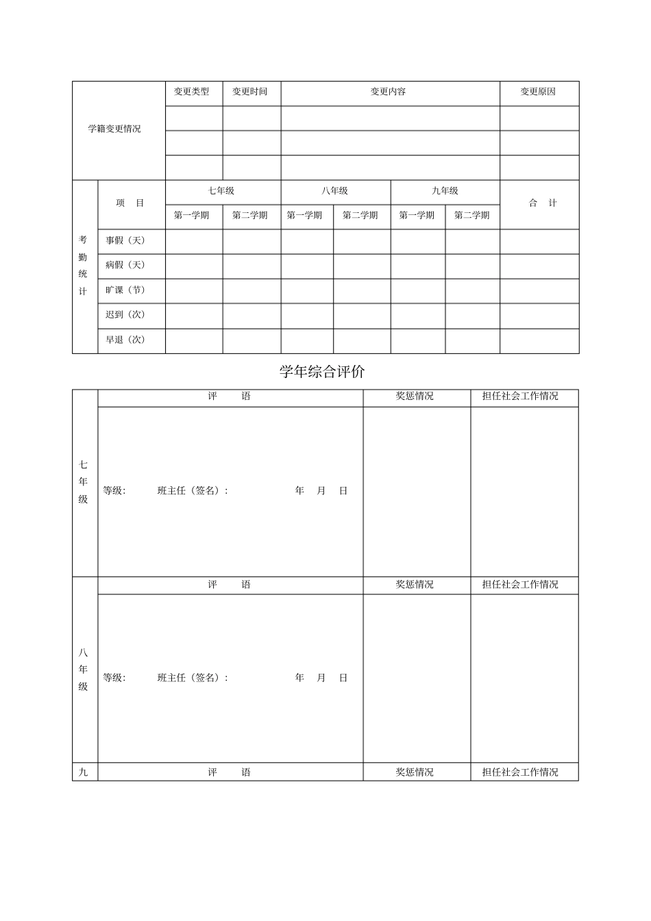 学生学籍表样本_第2页