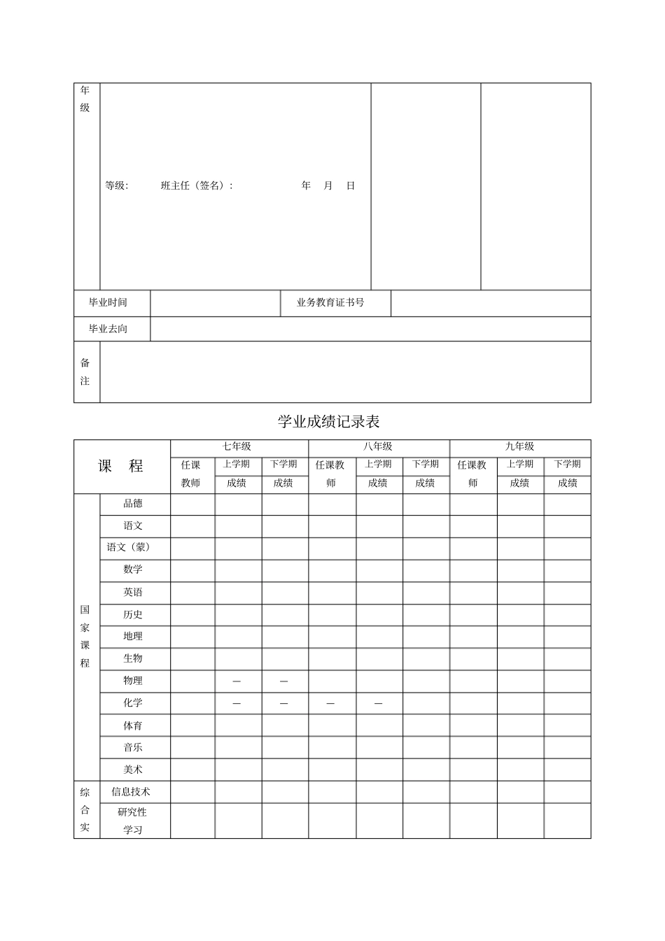 学生学籍表样本_第3页