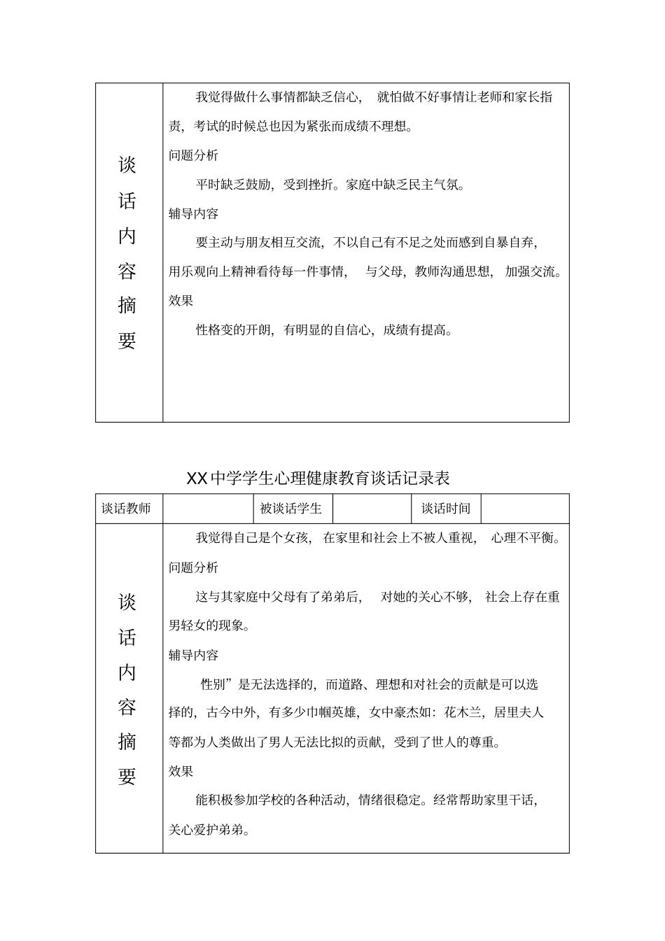 学生心理健康教育谈话记录表_第2页