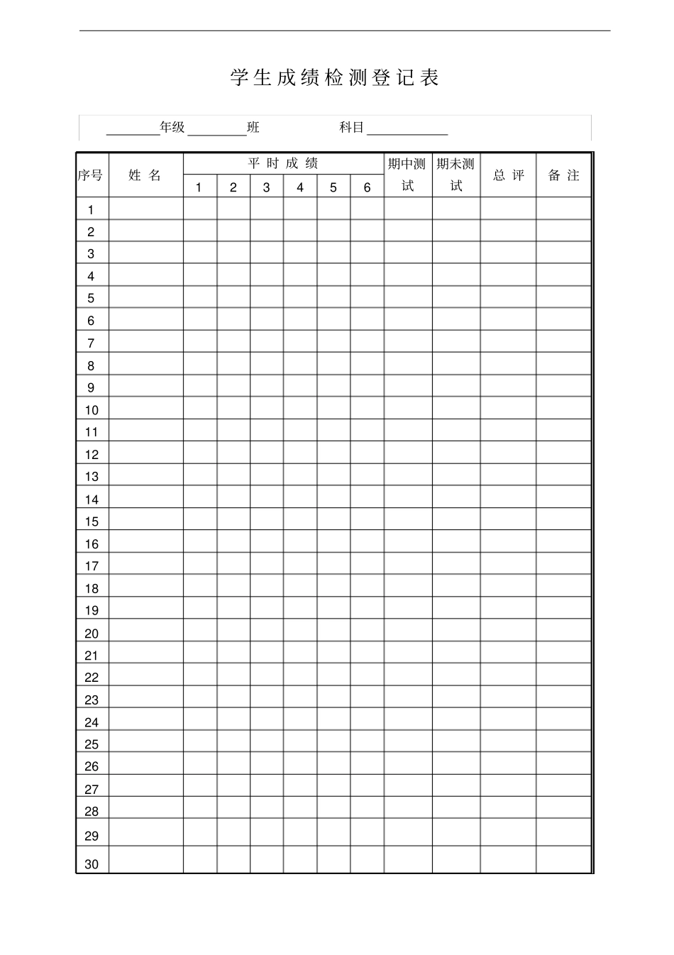 学生成绩检测登记表_第2页