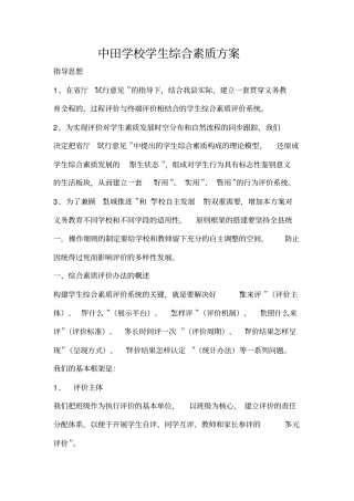 学生综合素质评价讲解