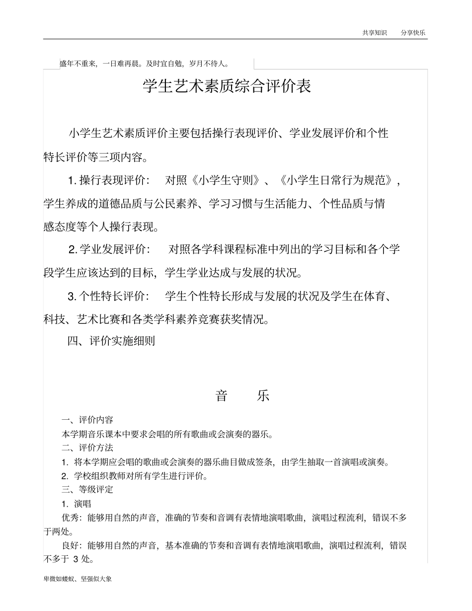 学生艺术素质综合评价表_第1页