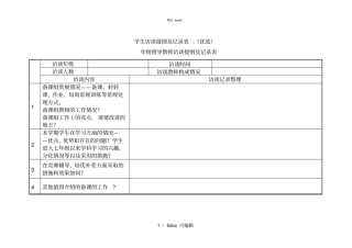 学生访谈提纲及记录表甄选
