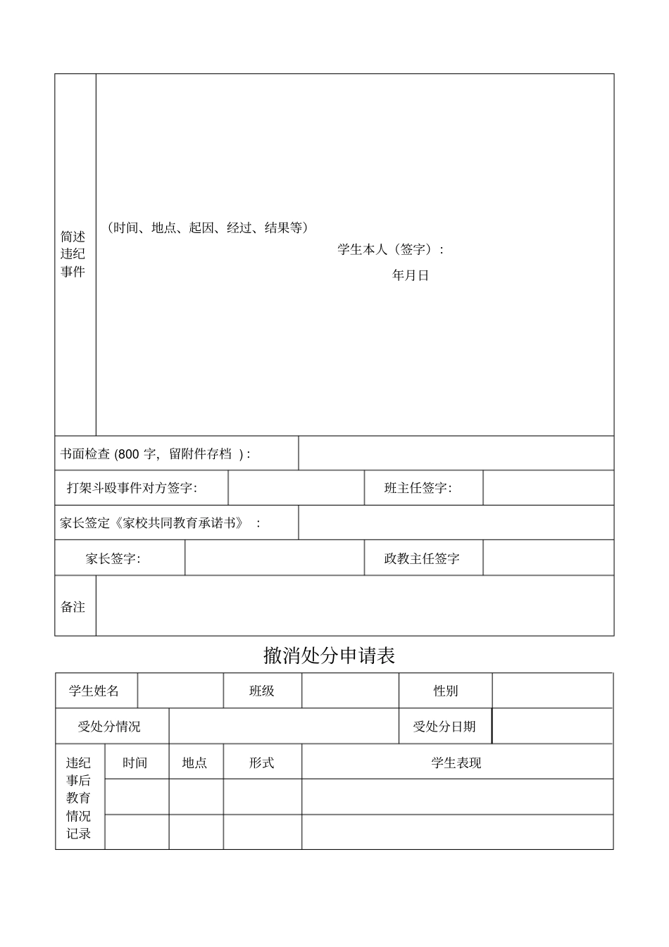 学生违纪处理登记表违纪学生登记表_第3页
