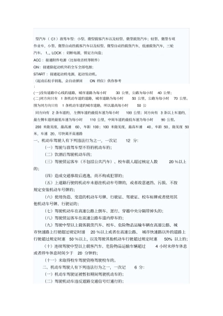 学车科目一考试考点总结