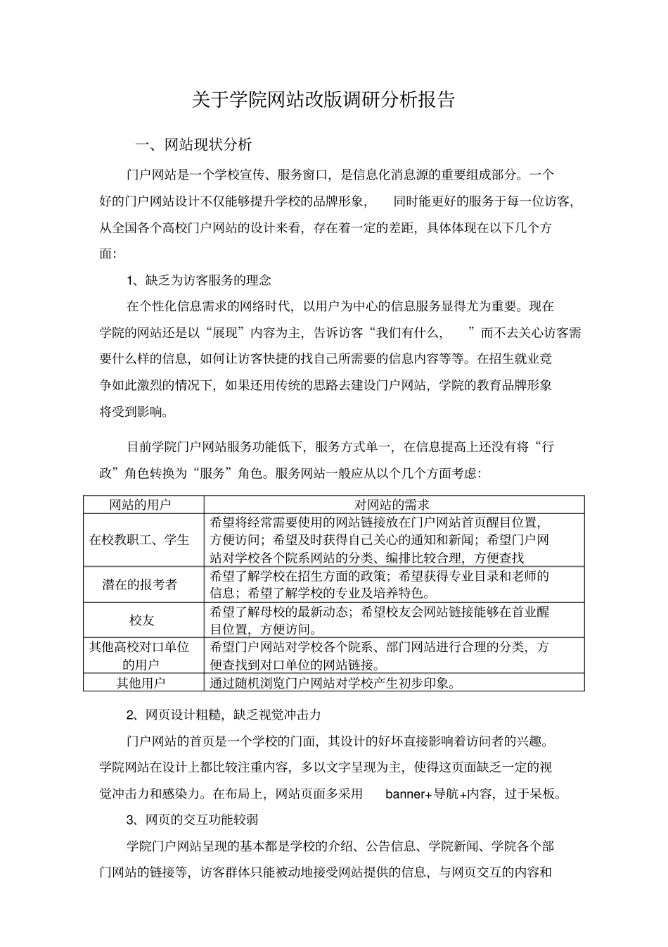 学院网站调查分析_第1页