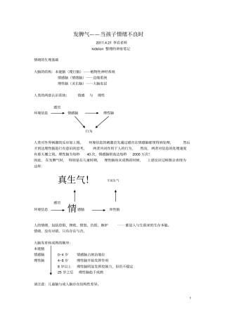 孩子发脾气情绪不良时心理过程指引