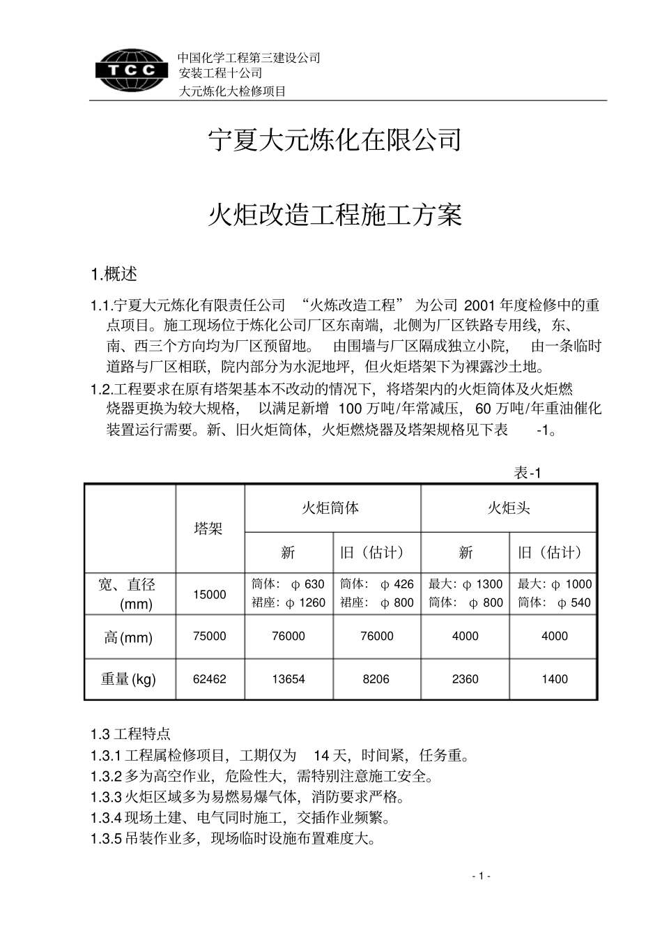 宁夏火炬改造工程综述_第1页
