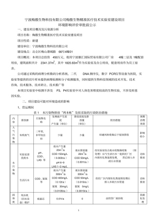宁波梅傲生物科技有限公司梅傲生物精准医疗技术试验室建设资料