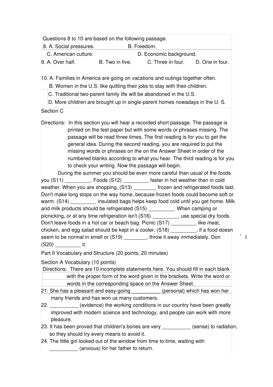 完整2005年山东专升本公共课英语真题含答案,推荐文档_第2页