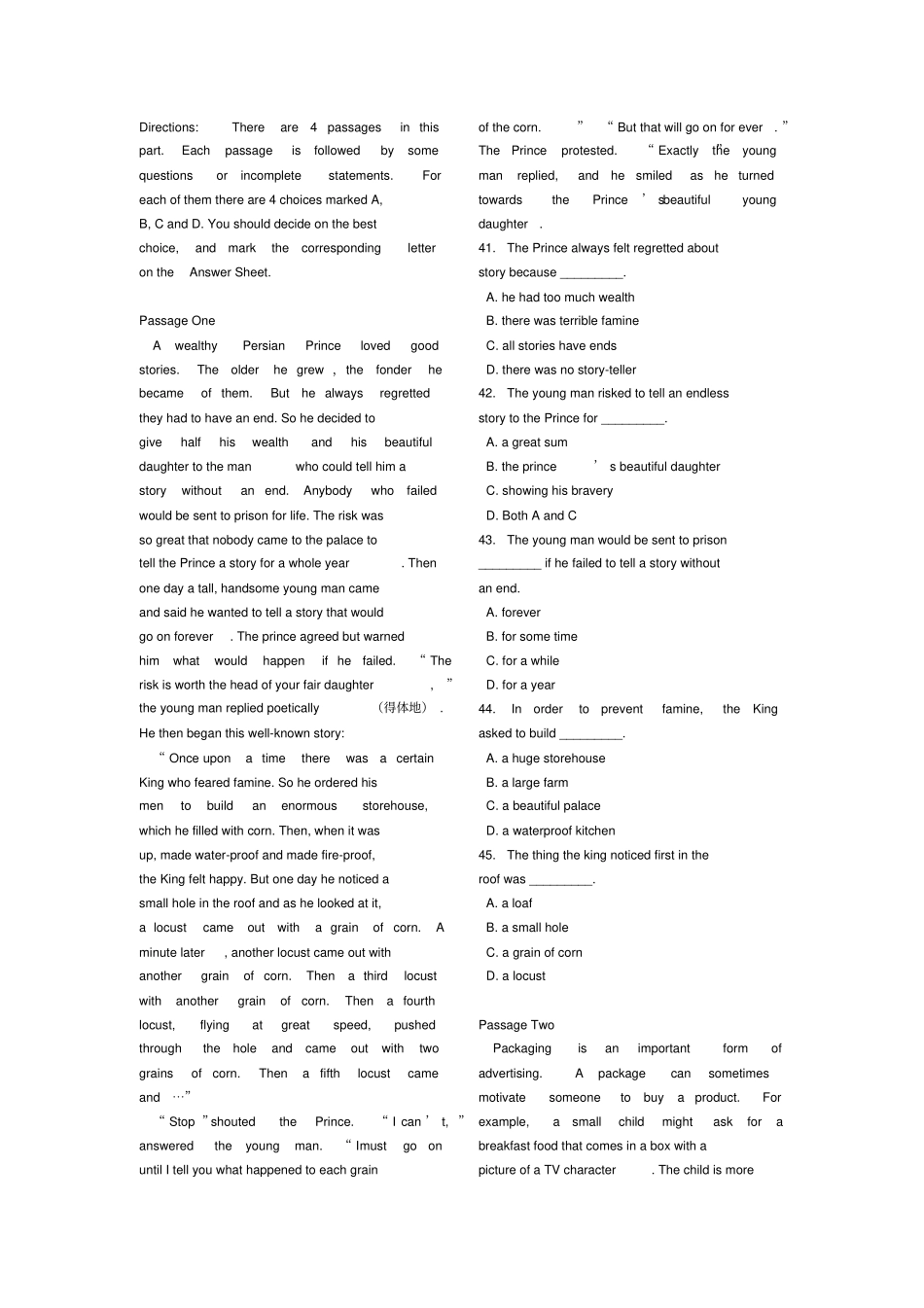 完整2009年河南专升本考试公共英语真题及答案打印版,推荐文档_第3页
