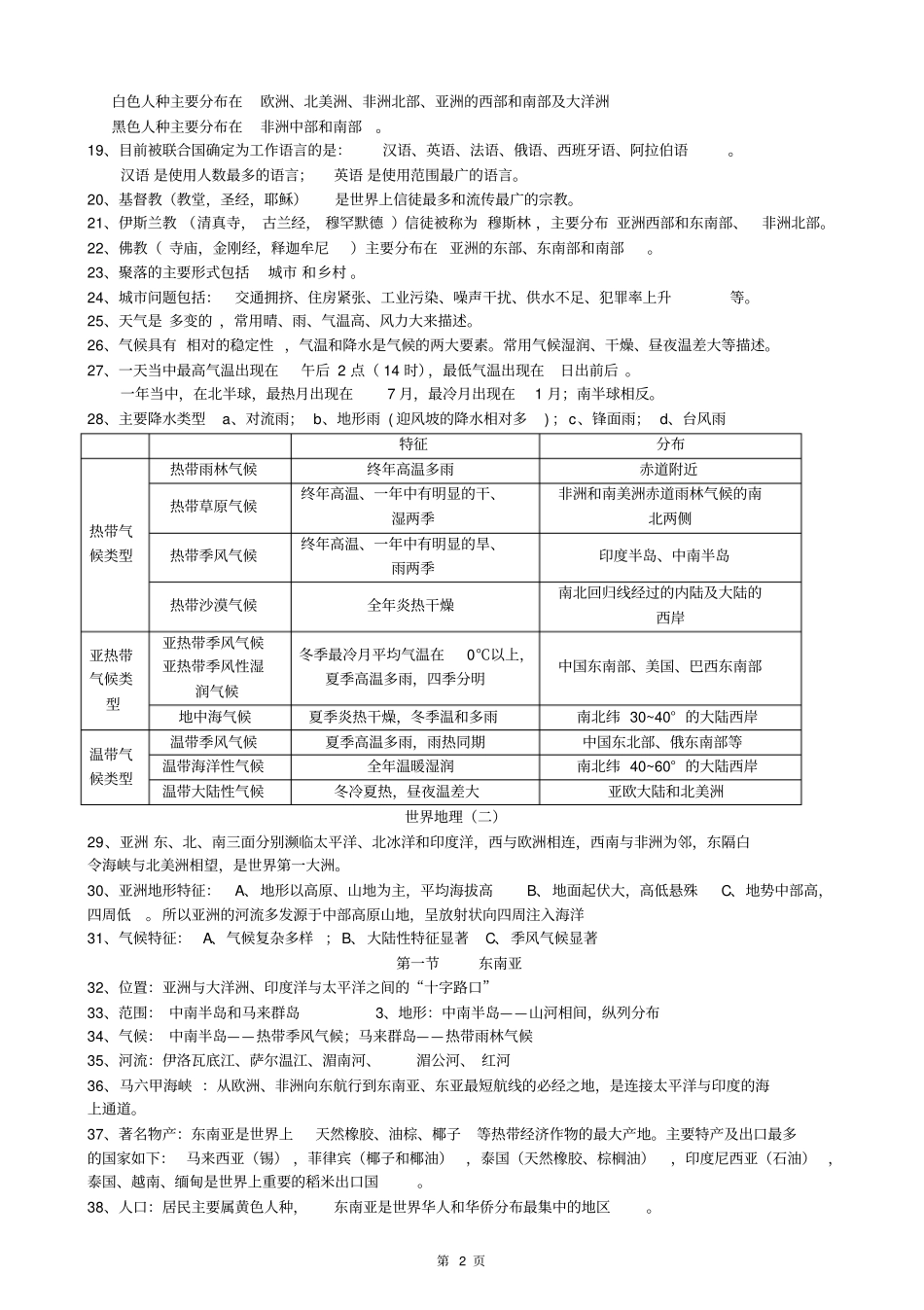完整2018年整理—中考地理必背知识点精编版,推荐文档_第2页