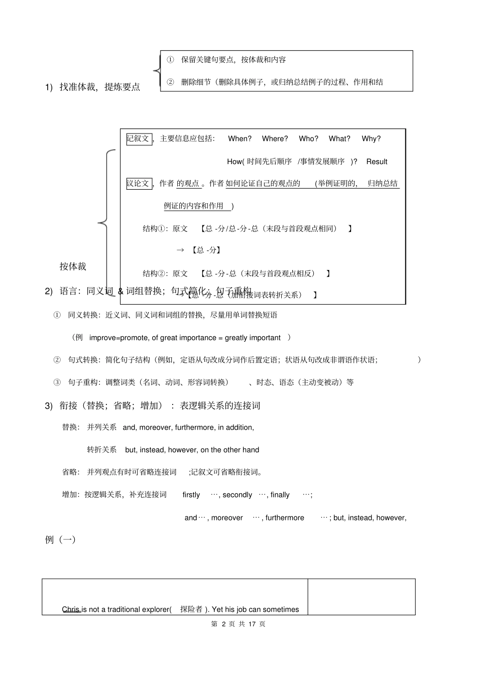 完整2019高考英语概要写作技巧讲解_第2页