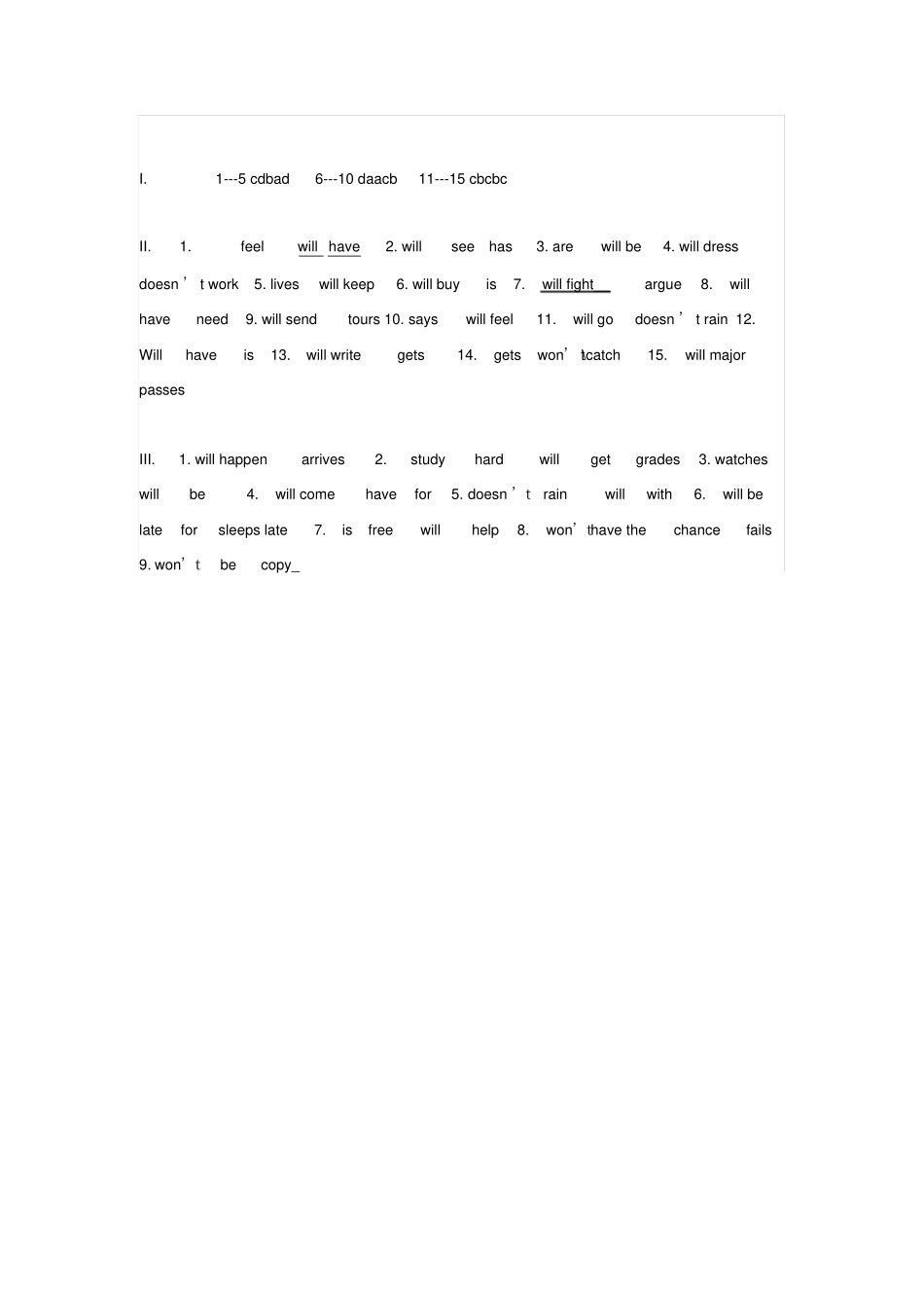 完整if_条件状语从句的时态练习及答案_初中习题集_第3页